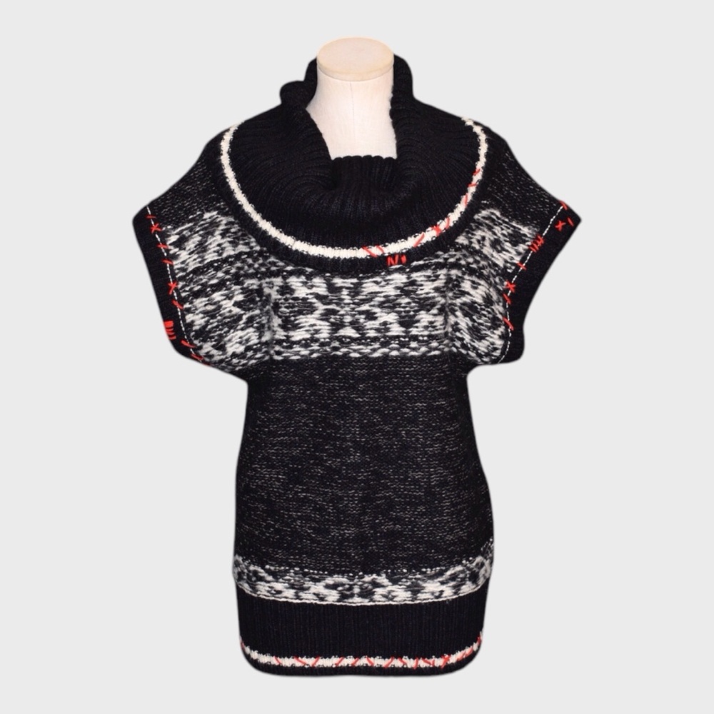 Free People Fair Isle Cowl Neck Tunic Sweater
